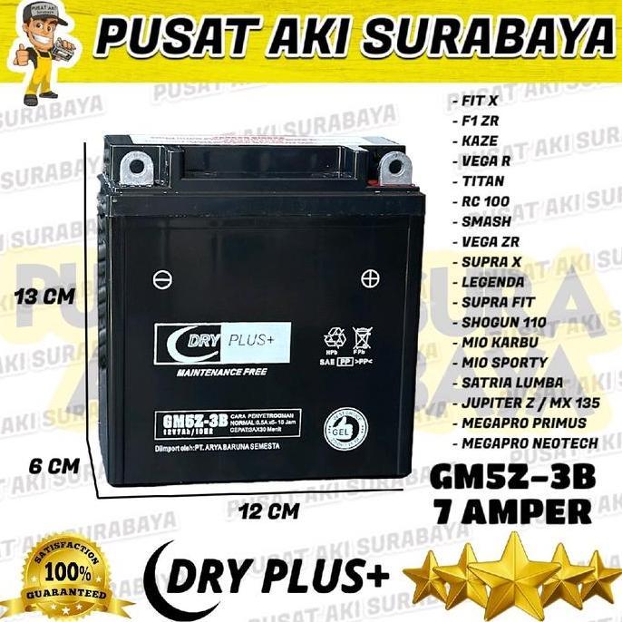 Promo ACCU KERING DRYPLUS GM5Z 7 AMPER AKI KERING MOTOR MIO SPORTY MEGAPRO GRAND LEGENDA SHOGUN 110 