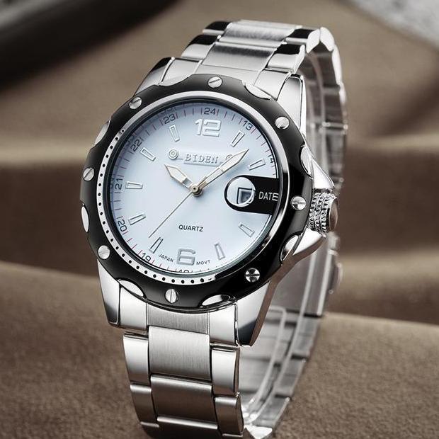 003 Harga telah diganti, cepat beliBIDEN Jam Tangan Olahraga Kuarsa Otomatis Date Tali Stainless Ste