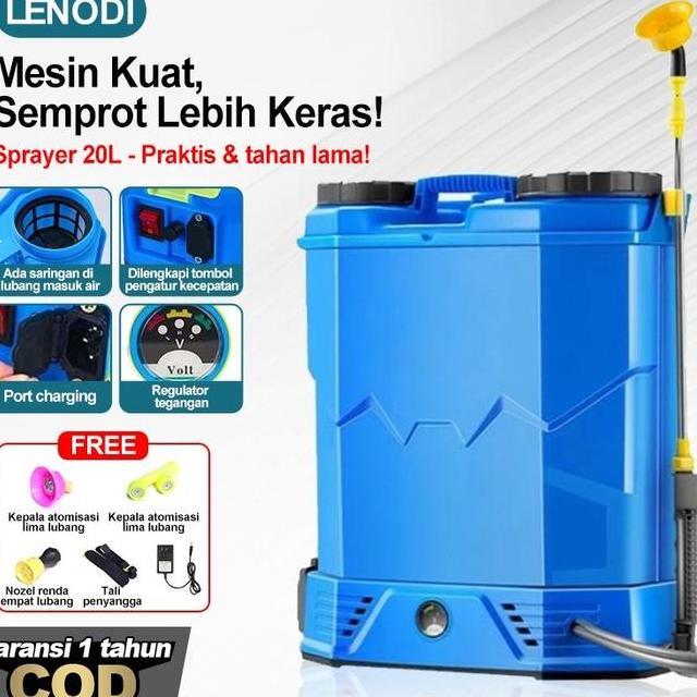 Lenodi Sprayer Elektrik Este77920 Liter Alat Semprot Pertanian Elektrik Sprayer 20 Liter 8 Ahalat Se