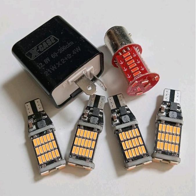 Paket Sen Sein Dajjal 4 Pcs Sen + Flasher Soket T15 Original Kualitas Bagus + Lampu Stop Universal S