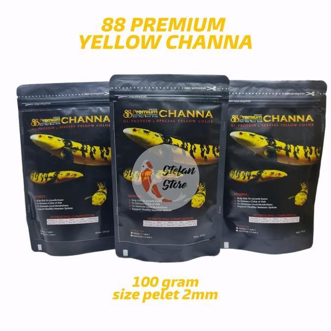 PELET CHANNA 88 PREMIUM YELLOW BLUE RED PAKAN CHANNA