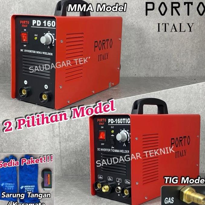 Spesial Porto Pd 160 Pd 160 Tig Mesin Las Mma Tig Gas Argon Stainless Steel Trafo Inverter Las 160A 