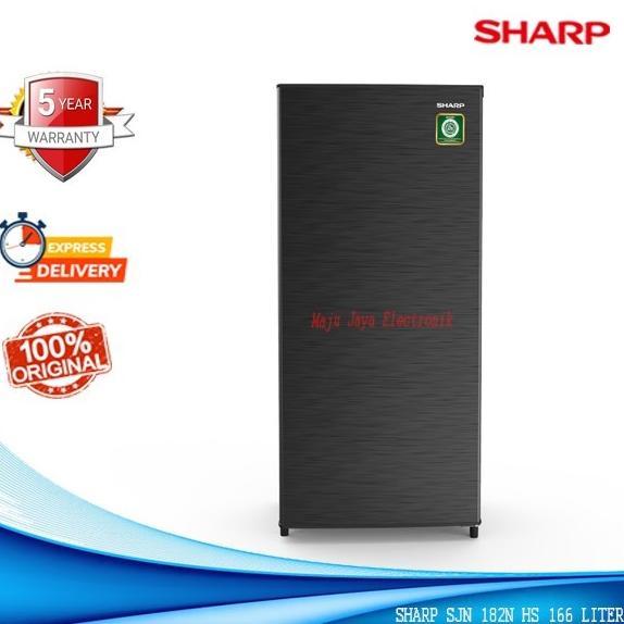 Ready Kulkas 1 Pintu Sharp 182 N HS Rak Kaca Tinggi 120cm 166 Liter Hitam