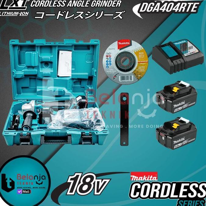 Diskon Makita Mesin Gerinda Baterai 4" Dga404 Rte Cordless Dga 404 18V Set