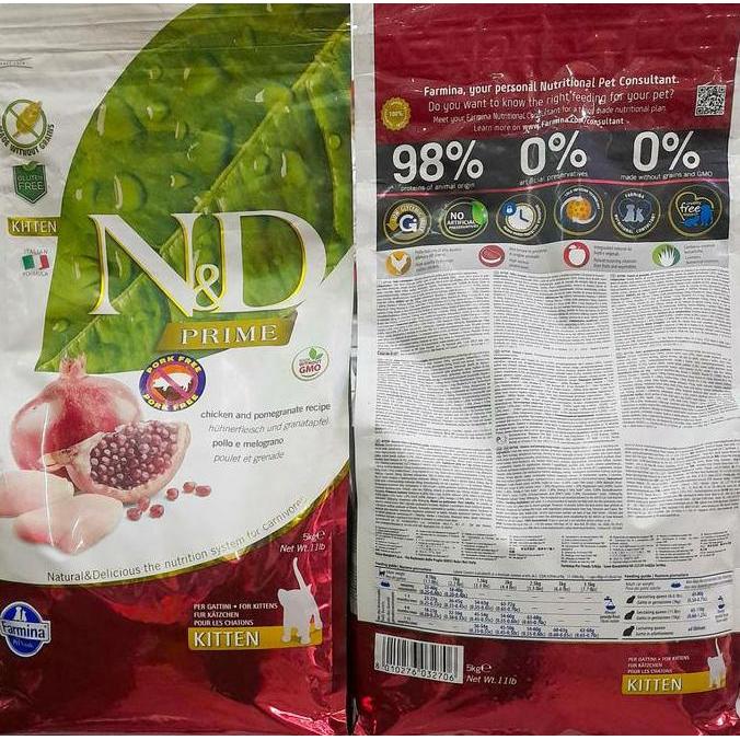TERMURAH - Farmina N&D Prime Kitten Chicken & Pomegranate 5kg