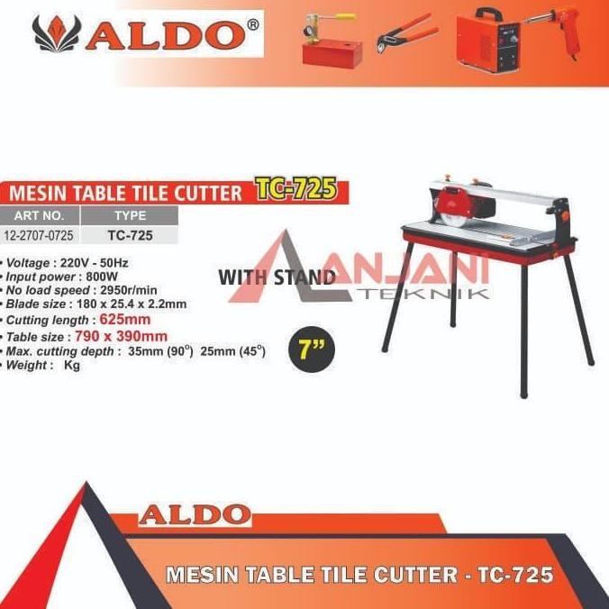 Miliki Aldo Tc-725 Mesin Potong Batu Keramik 7Inch Stand Table Tile 7 Inch