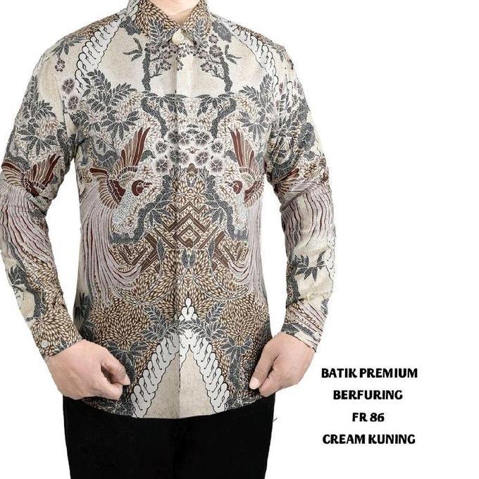 BAJU KEMEJA BATIK SLIM FIT PRIA LENGAN PANJANG KUALITAS MALL LB88