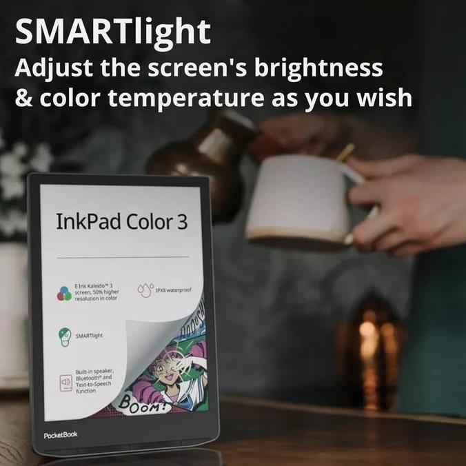 PocketBook InkPad Color 3 E-Reader 7.8 inch warna E-ink Kaleido 3 I Waterproof E-reader tablet