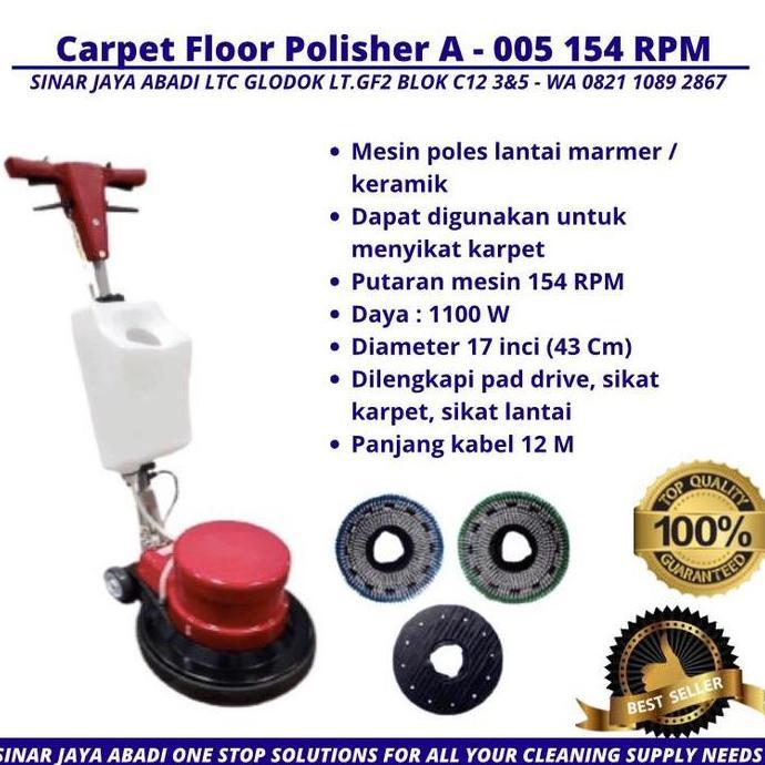 Terjangkau Mesin Polisher Baffing 154 Rpm Sikat Poles Lantai Marmer Keramik