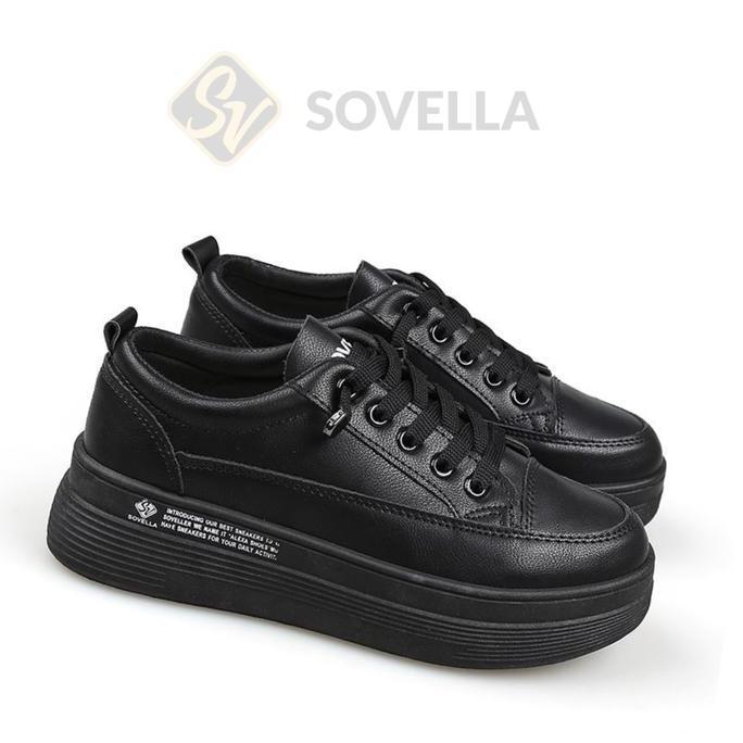 SOVELLA Alexa Sepatu Sneakers Olahraga Sport Kets Putih Hitam Wanita Karet Casual Shoes