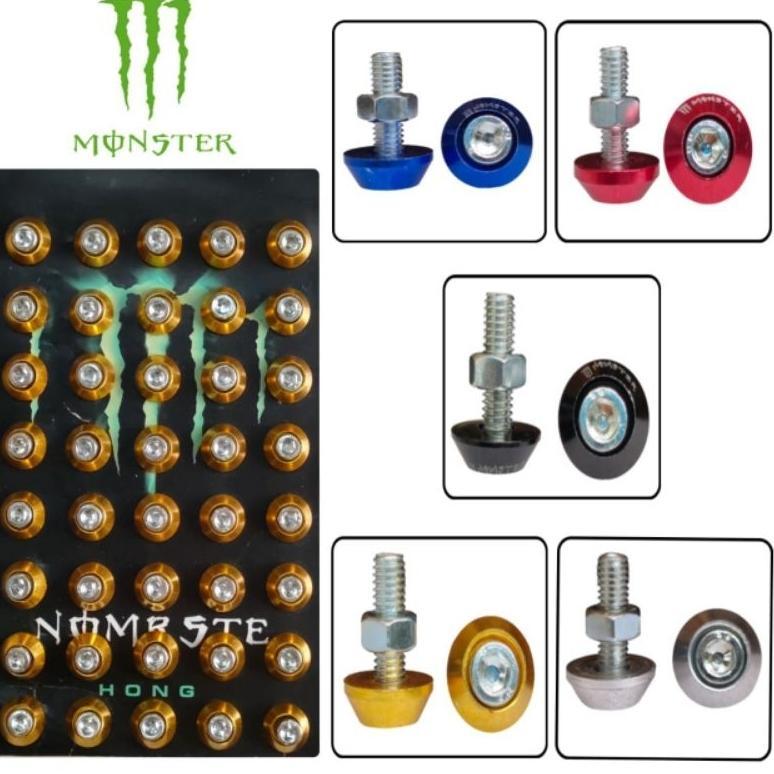 BAUT PLAT NOMOR BK MOTOR/BAUT SEKRUP VARIASI BINGKAI PLAT MOTOR BODI MOTOR BAUT RING WARNA M6X25