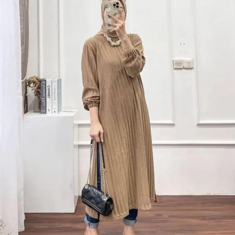 TERLARIS Tania Long Tunik Knit Hornet Alvaro Anti Nerawang