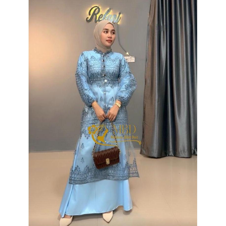 READY Nagita Outer Brukat Dres Gamis Brokat Sapto Kondangan Lebaran Kancing Depan Full Payet G00D QU