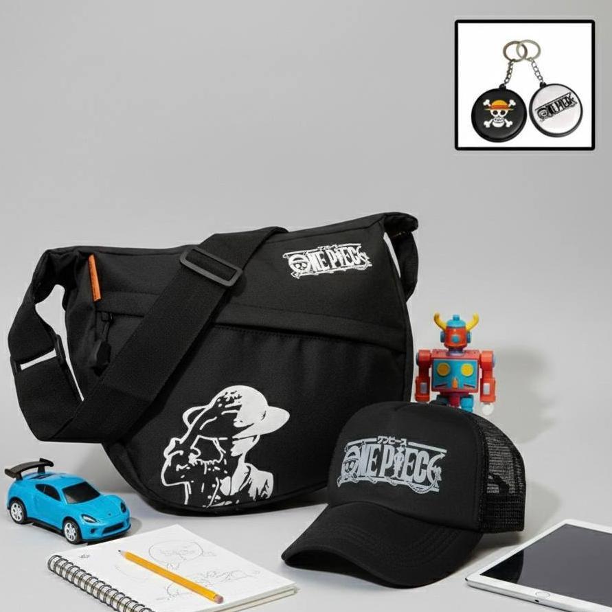 Berkualitas Tas Selempang Anak Laki-Laki Sekolah Onepiece Luffy Slempang Soren Cowo Sublim