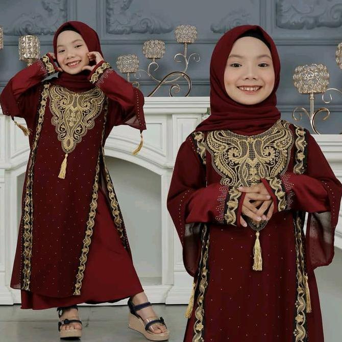 Abaya Anak Irana Bordir Varian Warna Elegan Gamis Muslim Anak Cewek Nyaman Dipakai Bisa COD