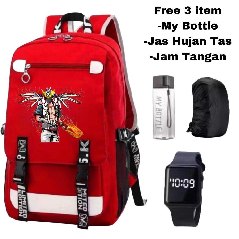 Gratong Tas Ransel Anak Free Fire Terbaru-Tas Backpack Anak Laki-Laki Free Fire-Tas Sekolah Sd
