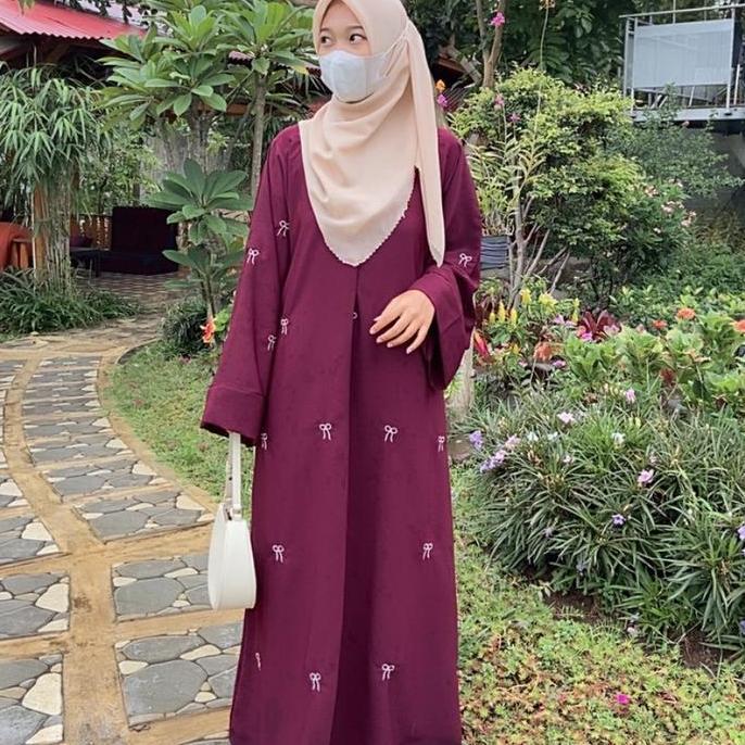 ABAYA PITA coquette motif bordir ABAYA HITAM SIMPLE TERBARU  Arab KAL