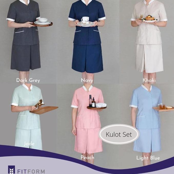 Seragam Suster FITFORM Mandarin Collar (Culotte/Celana Pendek)