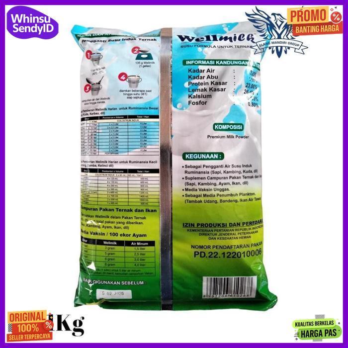 New Susu Hewan  Wellmilk 1Kg Premium Untuk Anak Hewan Penganti Induk Profat Maxinos