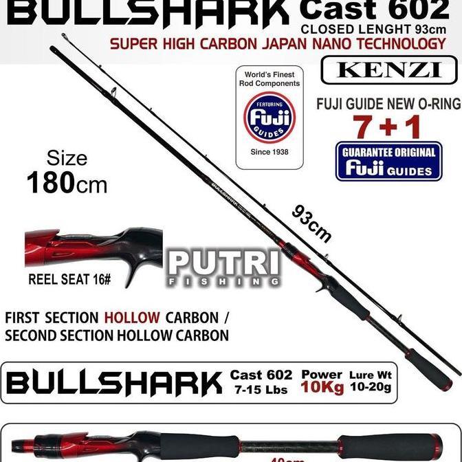 Joran Kenzi Bullshark 602 Baitcasting - Berat 6-14lbs hingga 10-20lbs - Reel