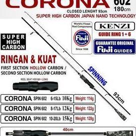JORAN KENZI CORONA 602 SPINNING Fuji Guides 6-15lbs 8-17lbs 10-20lbs pancing mancing