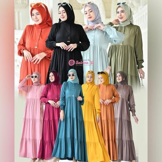 READY STOK SALVINA GAMIS SUSUN STANDART DAN JUMBO
