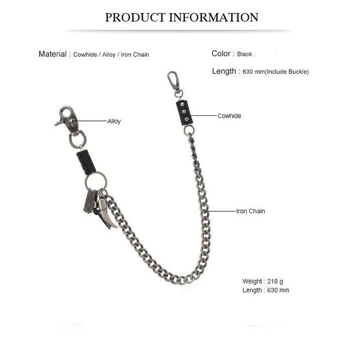 Rantai Dompet Pria Keren / Rantai Dompet Punk / Rantai Celana Dompet / Dompet Rantai Pria LS