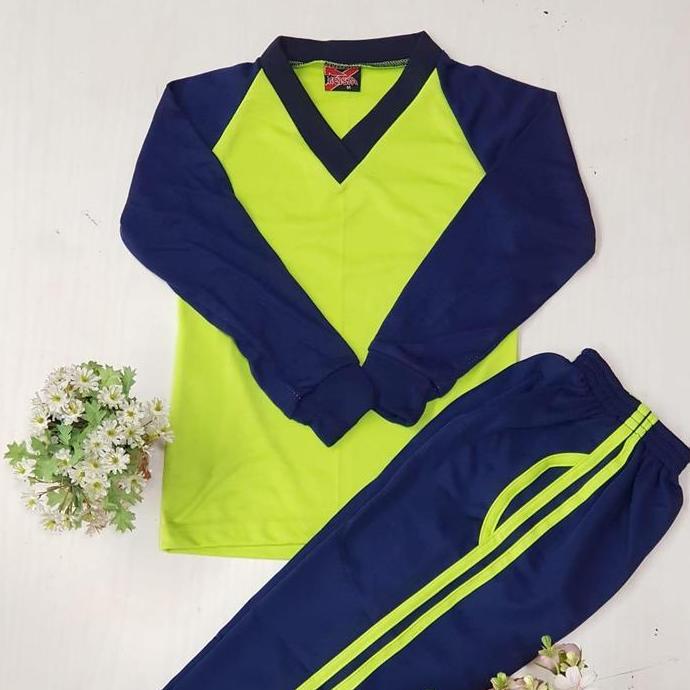 BAJU OLAHRAGA HIJAU NAVY UNTUK ANAK TK DAN PAUD