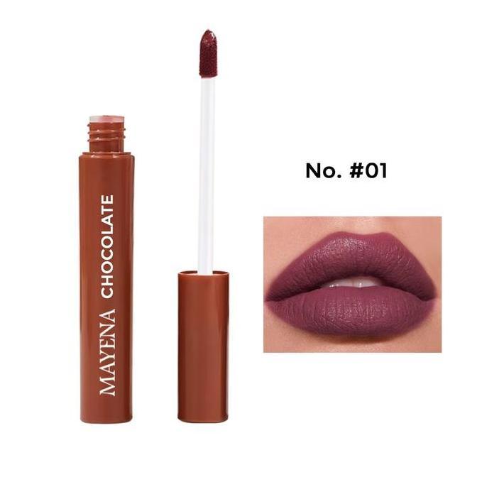 Lipplup- { Bonus Dapat 1 Random ] Lipglaze Mayena Coklat 5 Pcs Lip Mayena Bpom