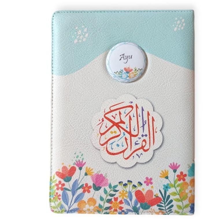 Alquran Caleb Resleting (A6) Custom Nama Di Pin/Quran Dompet Resleting+Pin Terjemah