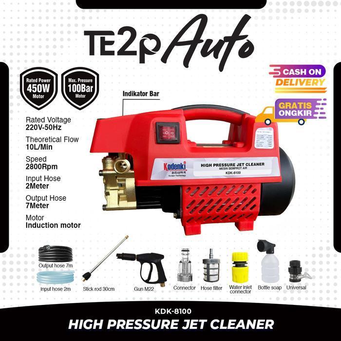 Mesin Jet Cleaner Alat Cuci Mobil Motor Car Kendaraan - Kodenki KD-8100 High Pressure Washer Steam P