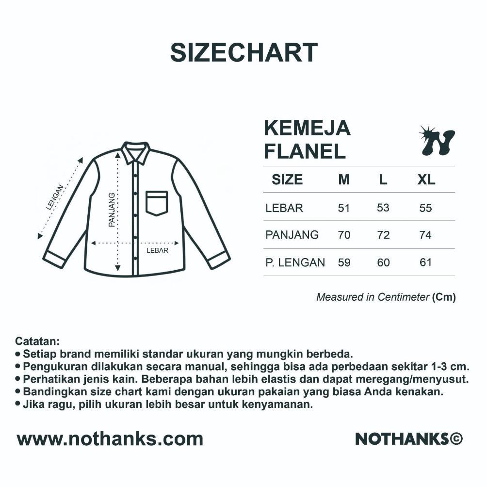 NEW Flanel Veterano Nothanks black kemeja panjang pria wanita y2k vintage motif