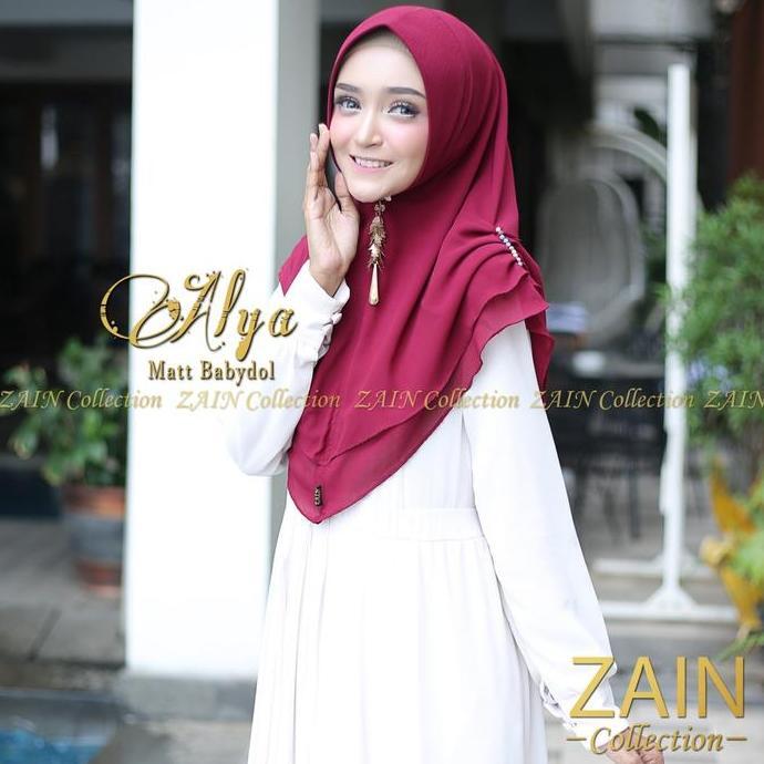 DE75 - Alya / Hijab 2 layer ceruty / Kimar ceruty 2 layer Pet anti tembem Ori ZAIN COLLECTION