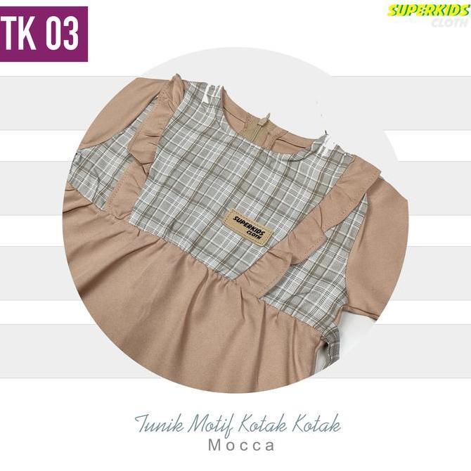 DS315 - Baju Muslim Anak Perempuan Kotak Mocca SUPERKIDSCLOTH 1-10 Tahun