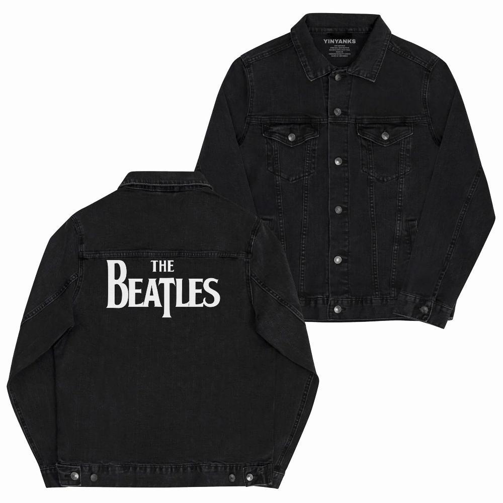 BIG PROMO Yinyanks Jacket Denim The Beatles Font Jacket Jeans Hitam