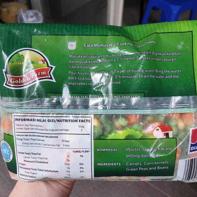 Hijaudaun- Mix Vegetable Sayuran Frozen Golden Farm