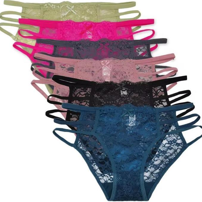 Nyaman- Celana Dalam Wanita - Cd Transparan Renda 80% Nylon Tali Samping Ada Tiga 89616
