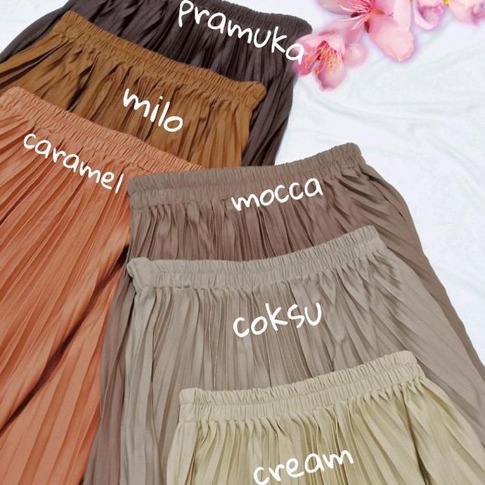 ROK PLISKET DEWASA PREMIUM Bawahan Wanita Tebal Maxi skirt full karet FASHION MUSLIM Hyget Super Mod