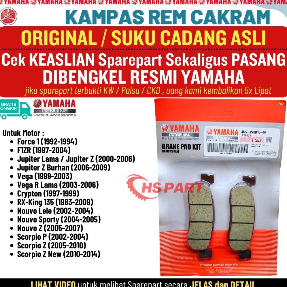 Kampas Rem Depan Cakram Jupiter Z Burhan Vega Crypton RX King Nouvo Scorpio Original Yamaha 100%
