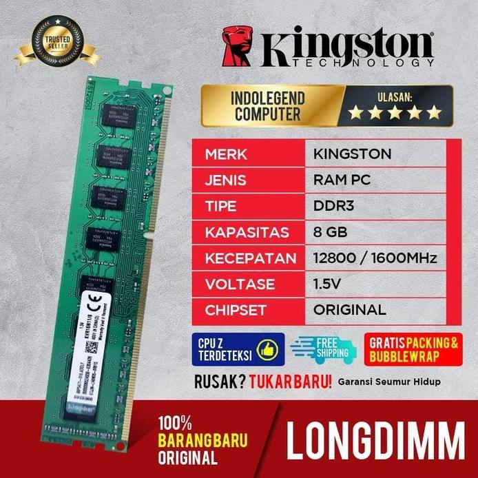 KINGSTON DDR3 8GB PC12800 LONGDIM Terlaris