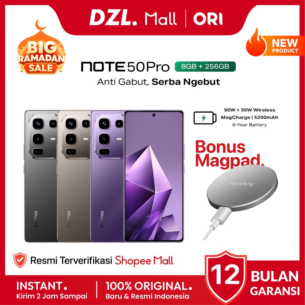 DZL - HP INFINIX Note 50 Pro 12/256 8/256 GB Original Resmi Official Store Mall Handphone Ori