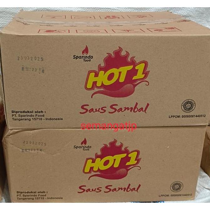 Saus Sambal HOT 1 Perdus Isi 20 Pack @24 Sachet - Sauce Kecap Saos Makanan Pedas Botol SS