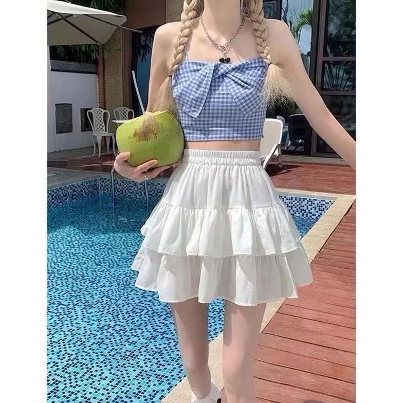 sale DF - Rok POLLY Mini Skirt Susun Pendek / Rok Wanita Pendek