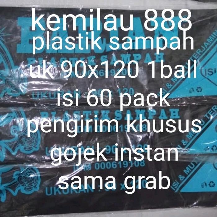 plastik sampah uk 90x120 (1 ball isi 60 pack) kantong sampah trash bag