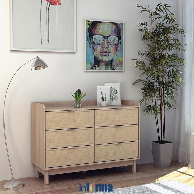 Informa Pierre Laci Penyimpanan 6 Tingkat - Cokelat Oak Box Serbaa Tempat Mainan Kontainer Baju Orga