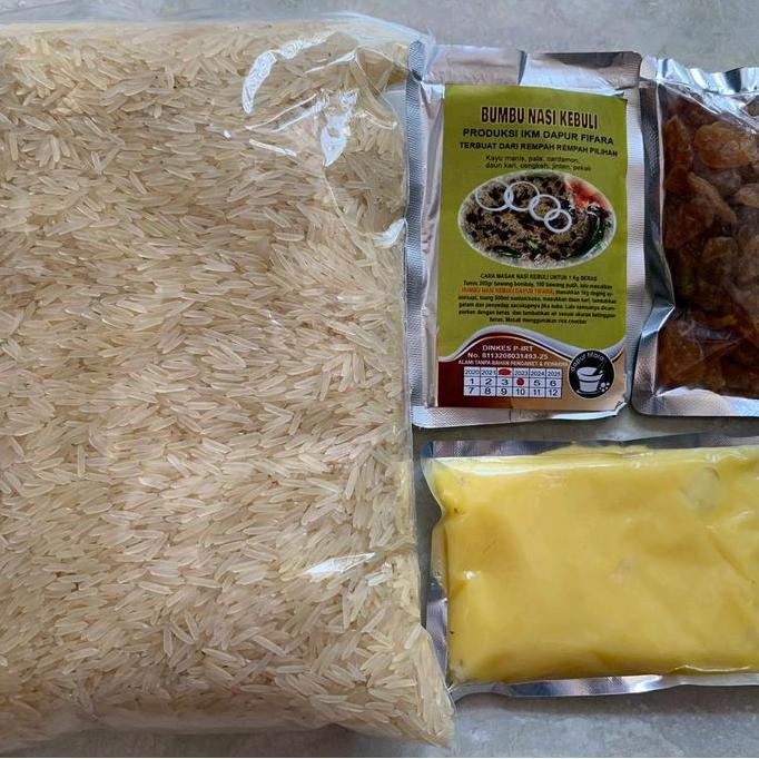 MURAH, paket BERAS 1kg,BUMBU DAPUR FIFARA KEBULI, BRIYANI,MANDHI,KABSAH,BUKHORI, 1 kg, bisa buat 12-