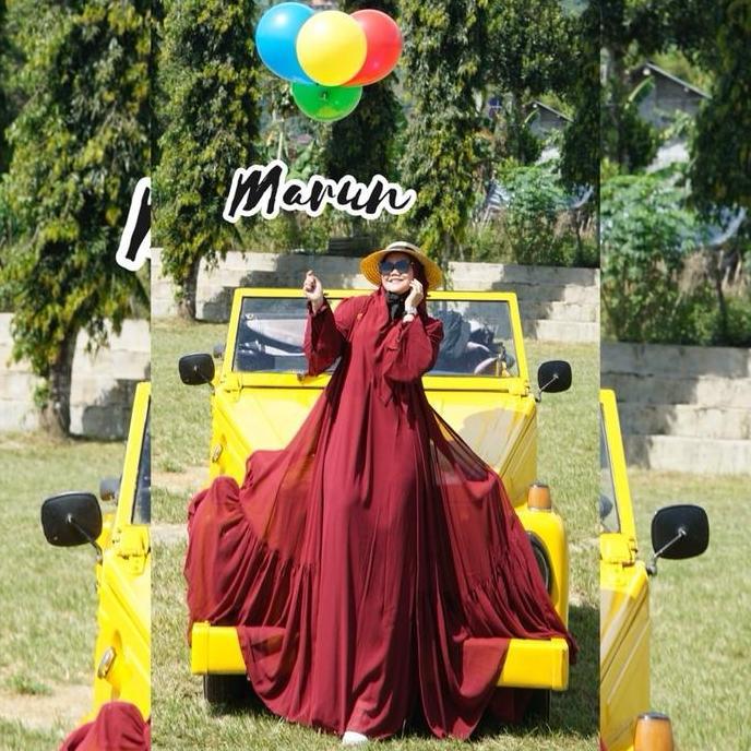 Queenasyari - Morena Versi Polosan Muat BB Jumbo Ld 110-140 cm Gamis Set Outer Terpisah Sudah Includ