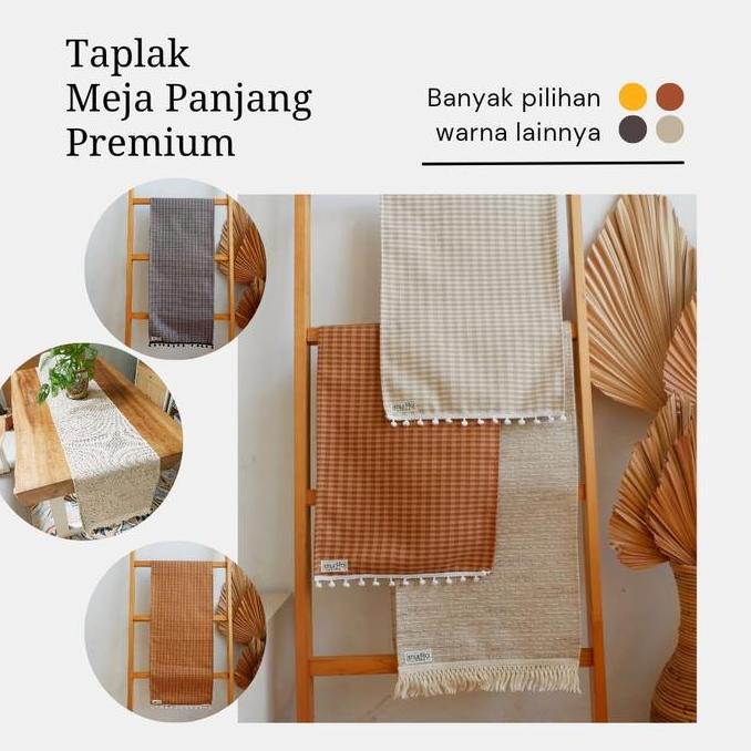 STILETTO LIVING - Taplak Meja Panjang Sultan - Meja Tamu / konsol / makan - motif checkered japandi 
