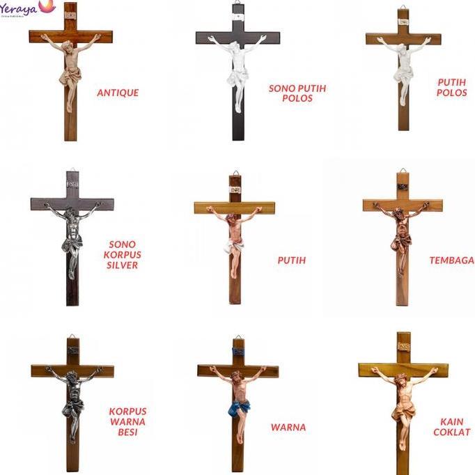Cotoe- Aneka Salib Gantung Katolik - Salib Dinding Katolik 30Cm - Salib Kayu Katolik Kayu Fiber Resi