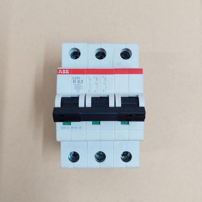 ABB MCB S203 B 63..MCB ABB 3P S203 63A 6kA ABB MCB S203 Curve B 3P 63A